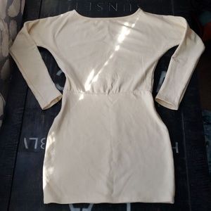 Long sleeve cream dress